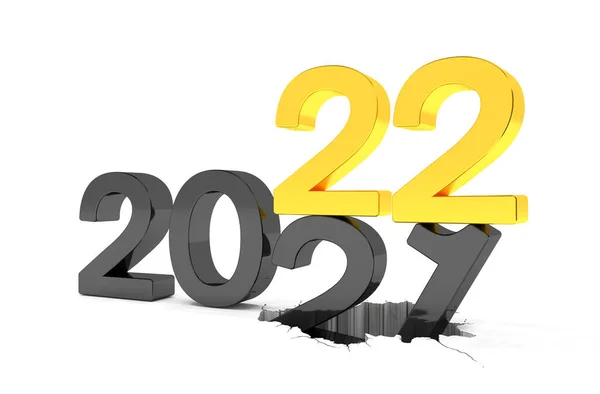 Återgivning Siffrorna 2020 Och Svart Och Guld Över Vit Bakgrund — Stockfoto