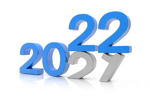 Rendu Des Numéros 2020 Bleu Sur Fond Réfléchissant Blanc Numéro — Photo