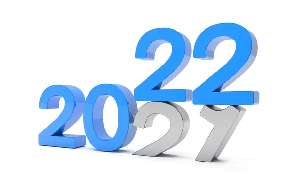 Rendering Dei Numeri 2020 Blu Sfondo Bianco Numero Cade Sul — Foto Stock