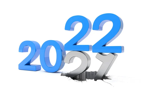 Darstellung Der Zahlen 2020 Und Blau Über Weißem Hintergrund Die — Stockfoto