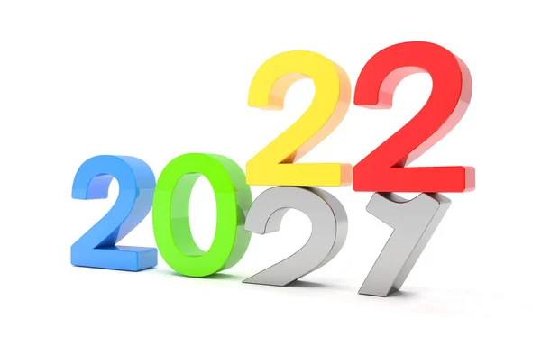 Weergave Van Nummers 2020 Kleurrijke Witte Achtergrond Het Nummer Valt — Stockfoto