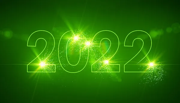 Illustration Abstract Neon Light Green Numbers 2022 Represents New Year — Stock Photo, Image