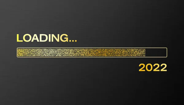 Illustration Loading Bar Gold Message Loading 2022 Dark Background New — Stock Photo, Image