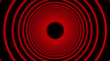 Kırmızı renkli parlayan neon dairelerin video animasyonu - soyut arkaplan
