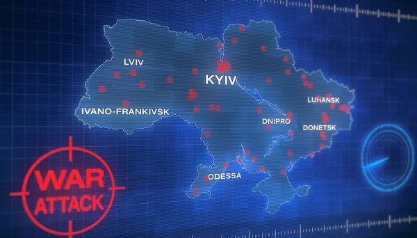 Llüstrasyon Rusya Nın Ukrayna Saldırısının Haritası — Stok fotoğraf