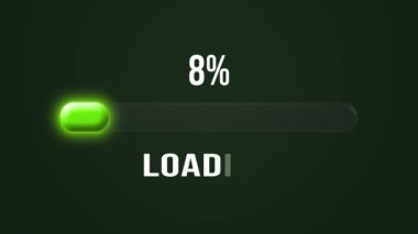 Yeşil - soyut arkaplan - pürüzsüz döngü içinde ilerleme yüklemek için çağdaş parıldayan bir önyükleyici çubuğunun video animasyonu
