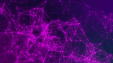 Soyut ağ bağlantı yapısının video animasyonu. Noktalar ve çizgilerle dijital arkaplan - büyük verilerin görselleştirilmesi - kusursuz döngü