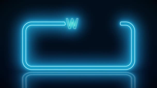 Wideo Animacja Świecący Neon Znak Wiadomością Jesteśmy Otwarci Kolorze Niebieskim — Wideo stockowe