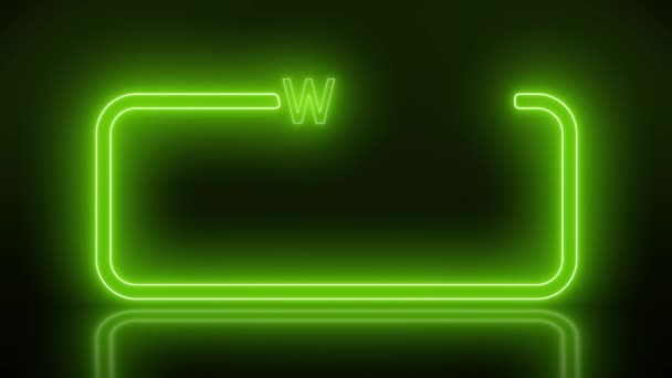 Wideo Animacja Świecący Neon Znak Wiadomością Jesteśmy Otwarci Zieleni Refleksyjnej — Wideo stockowe