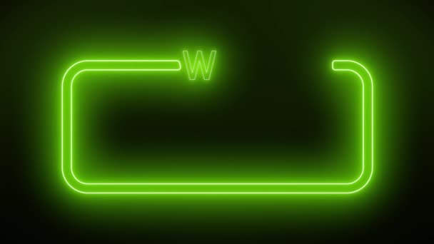 Parlayan Neon Işaretli Video Animasyonu Yeşille Açığız Soyut Arkaplan Kusursuz — Stok video