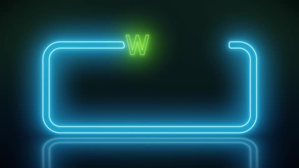 Animacja Wideo Świecącego Neonu Wiadomością Jesteśmy Otwarci Kolorze Zielonym Niebieskim — Wideo stockowe