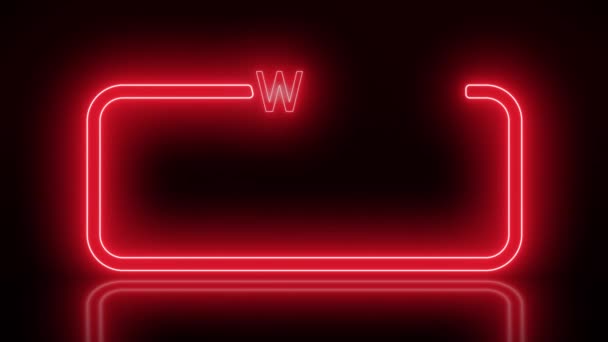 Animacja Wideo Świecącego Neonu Wiadomością Jesteśmy Otwarci Czerwono Odbijającej Się — Wideo stockowe