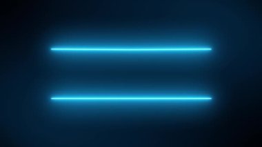 Video animation of glowing neon lines in blue. - Abstract background - seamless loop