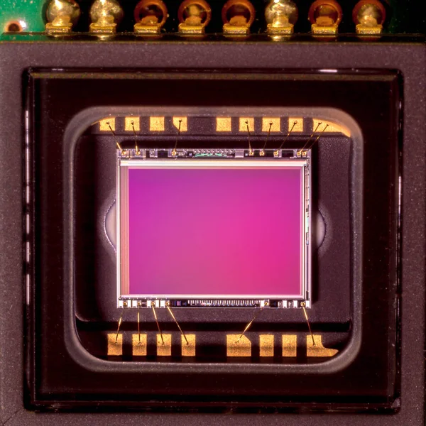Makroaufnahme Des Ccd Sensors Der Überwachungskamera — Stockfoto