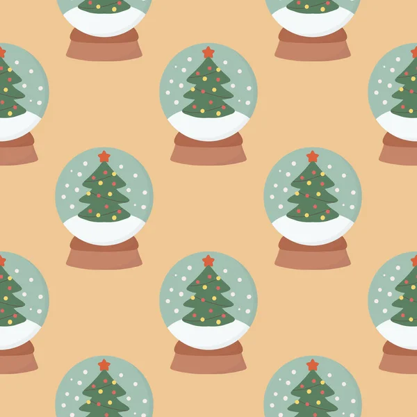 Kerstmis Nieuwjaar Symbolen Boom Naadloos Patroon Vector Leuke Afdruk Digitaal — Stockvector