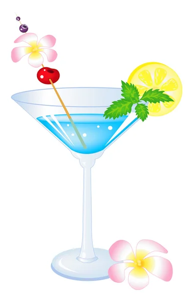 Cocktail azul —  Vetores de Stock