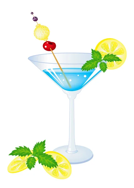 Blå cocktail — Stock vektor