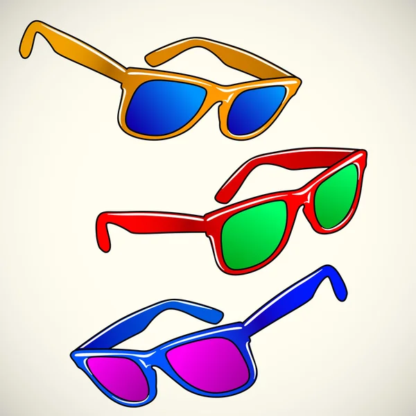 Couleur des lunettes de soleil — Image vectorielle