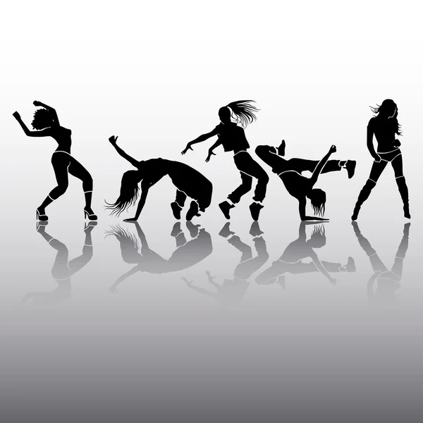 女孩舞蹈 — 图库矢量图片