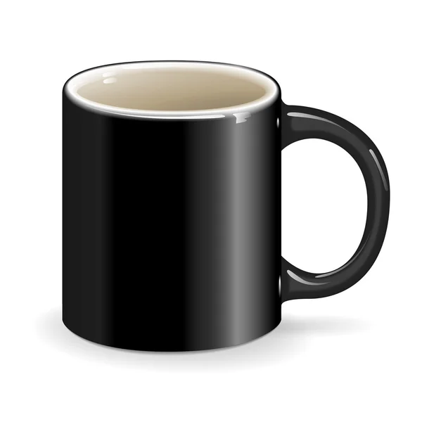 Negro vector taza objeto — Vector de stock