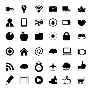 siyah vektör Evrensel web simgeler