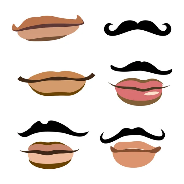 Collection of men mouths — Stock Vector