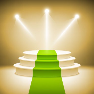 Işıklı sahne podyum için ödül töreni vektör 