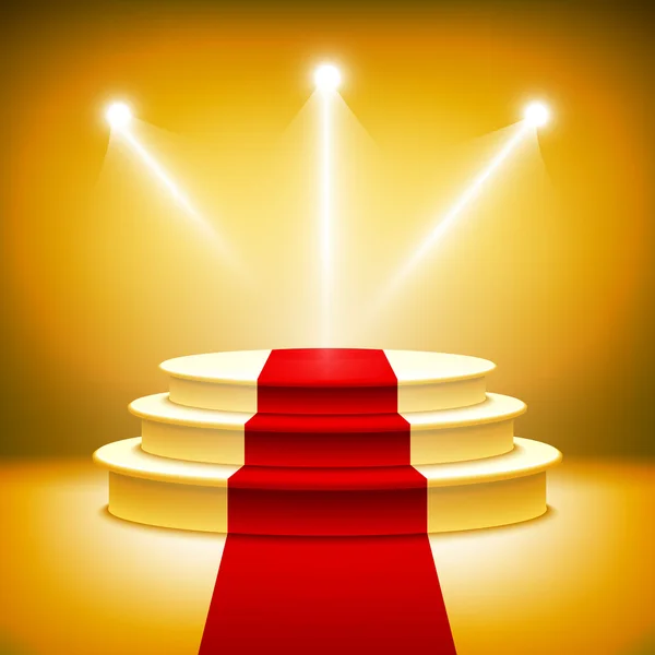 Illuminated stage podium for award ceremony vector — Stock Vector