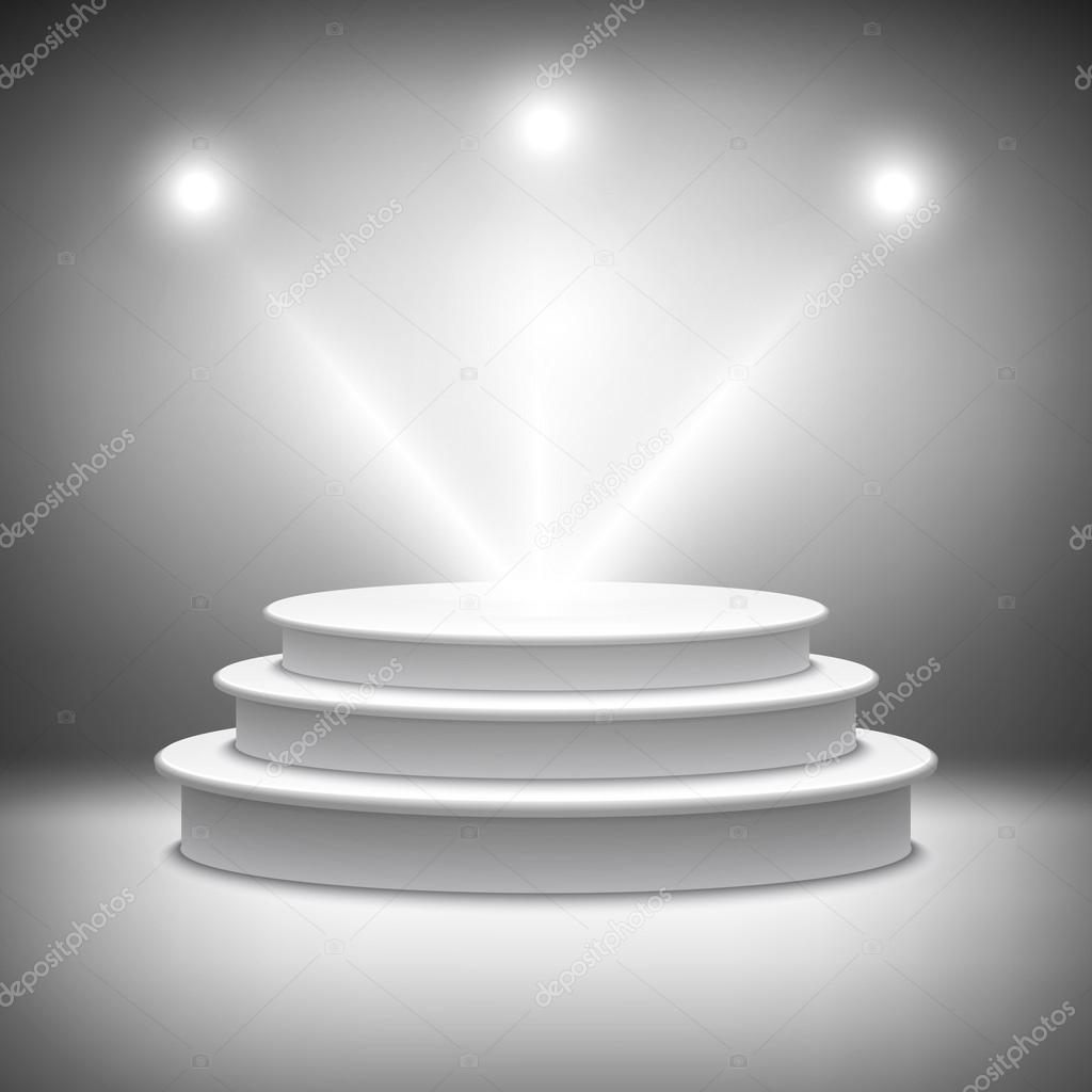 Illuminated stage podium for award ceremony vector 