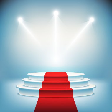 Illuminated stage podium for award ceremony vector  clipart