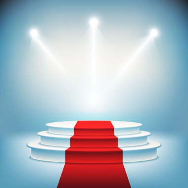 Illuminated stage podium for award ceremony vector  clipart