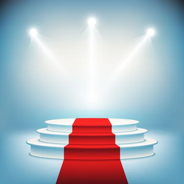 Illuminated stage podium for award ceremony vector — Stock Vector