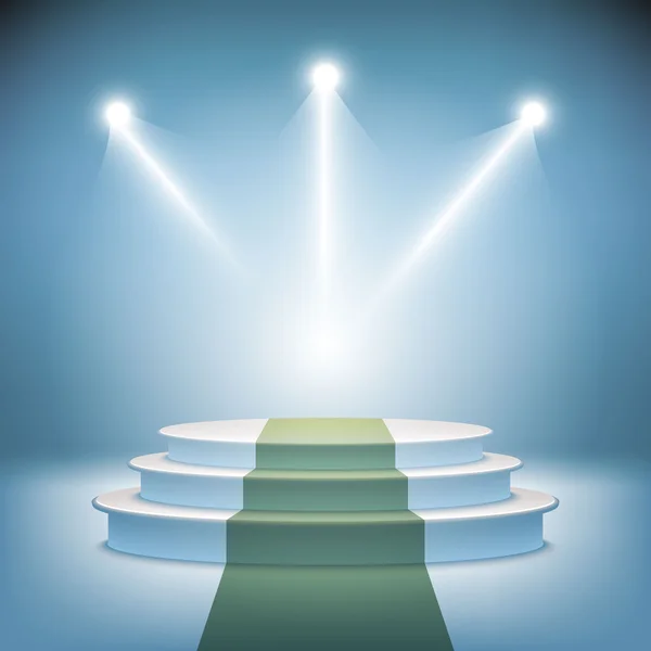 Illuminated stage podium for award ceremony vector — Stock Vector