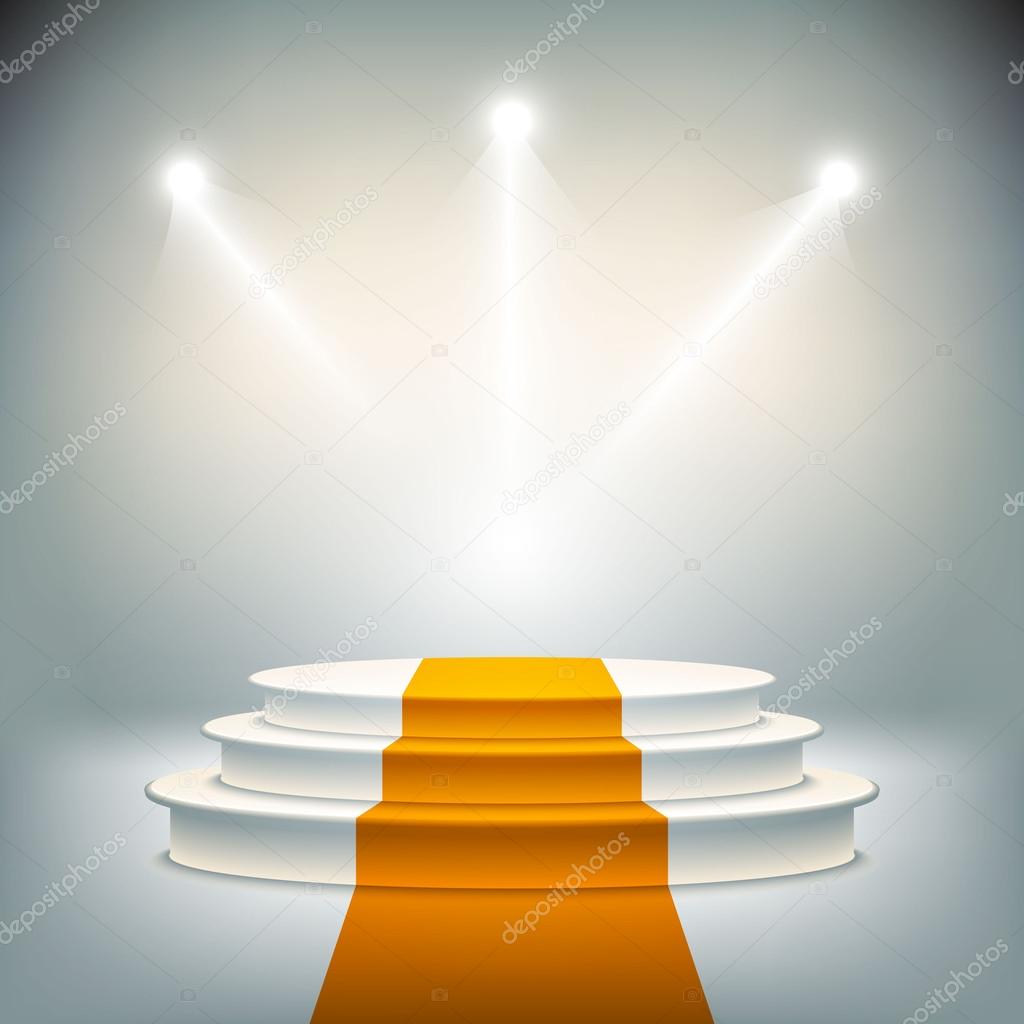 Illuminated stage podium for award ceremony vector 