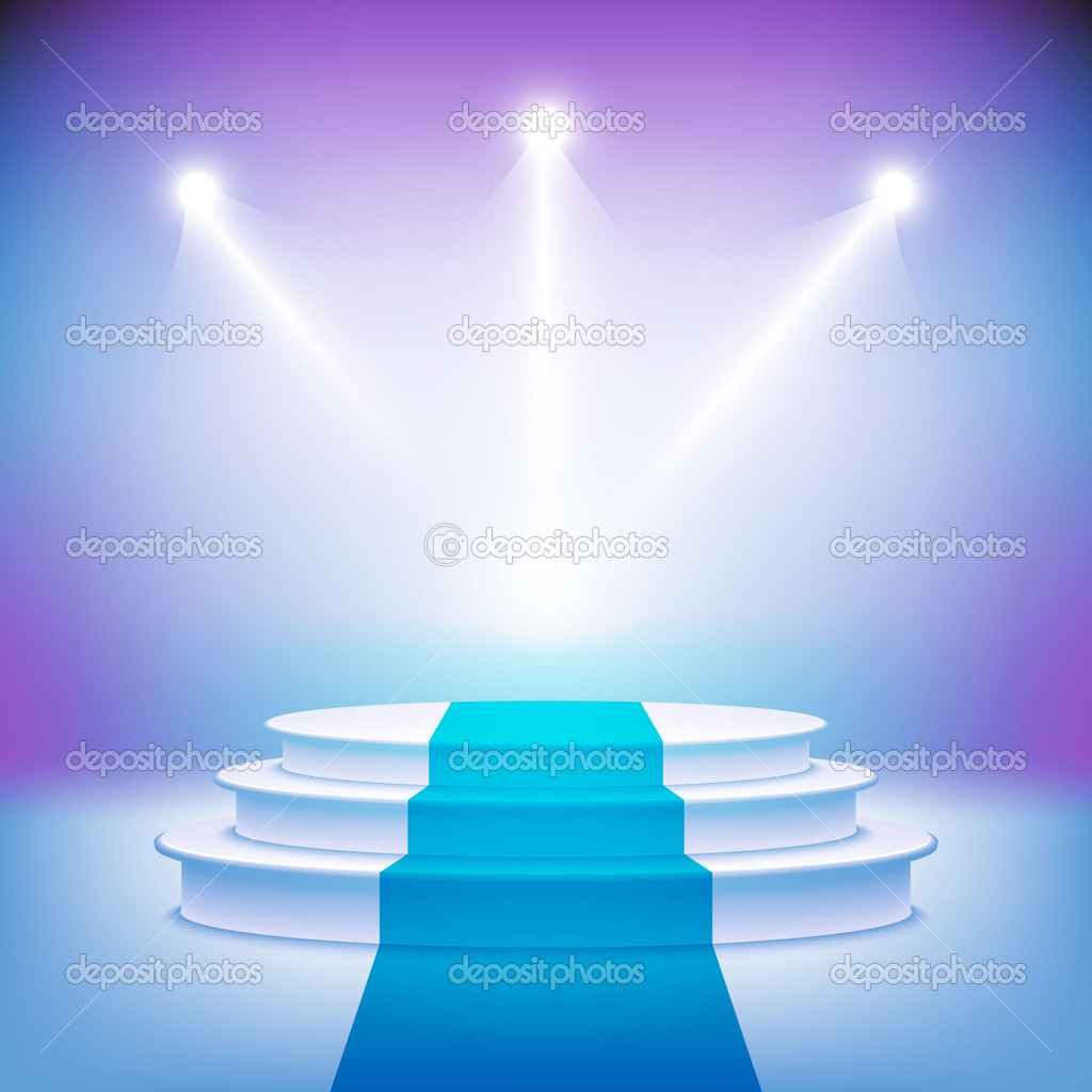 Illuminated stage podium for award ceremony vector 