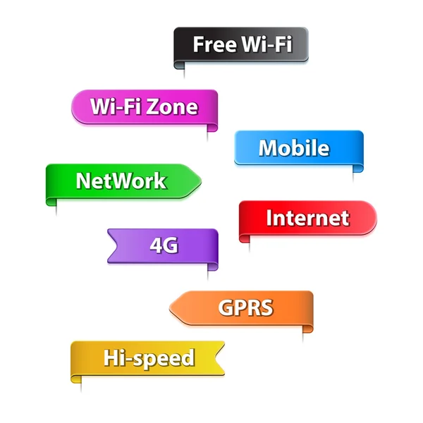 Значок плоский мобільний 4G LTE Wifi 3G GPRS — стоковий вектор