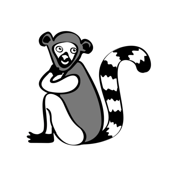 Animal dos desenhos animados - ilustração para as crianças lemur — Vetor de Stock
