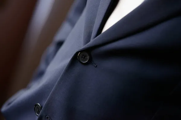 Details Blue Business Man Groom Suit — Stock Photo, Image