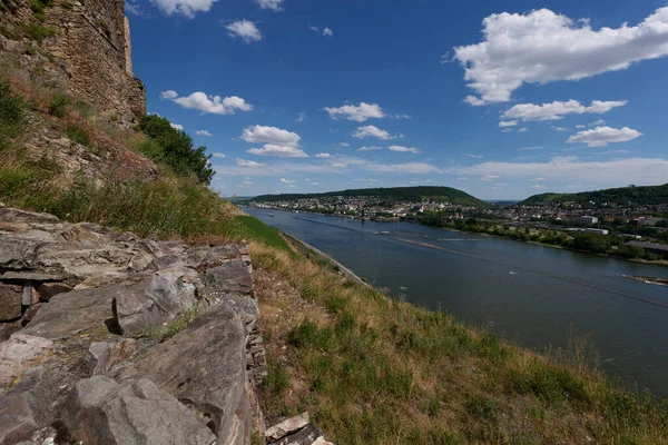 Une Vue Sur Bingen Rhein Allemagne Depuis Sentier Randonnée Car — Photo