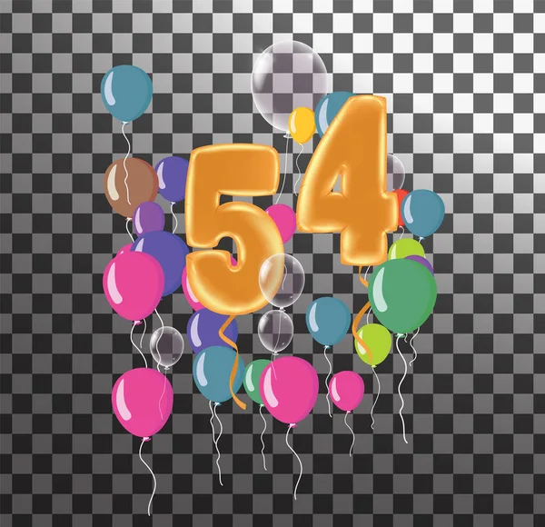 Happy Birthday Fifty Four Year Fun Celebration Anniversary Greeting Card — Stockový vektor