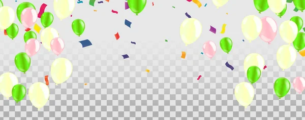 Vector Colorful Balloons Birthday Anniversary Celebration Party Decorations Vector Illustration — 스톡 벡터