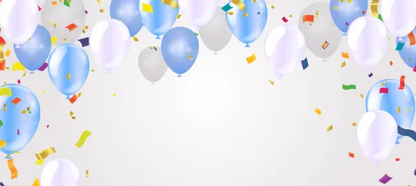 Vecteur Ballons Colorés Pour Les Décorations Anniversaire Anniversaire Fête Illustration — Image vectorielle