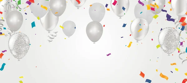 Εορταστικό Φόντο Λευκό Μπαλόνι — Διανυσματικό Αρχείο