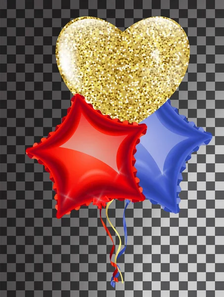 Fundo Férias Brilhante Com Balões Bandeira Confete Lugar Para Sms — Vetor de Stock