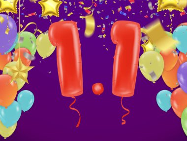 Parti balonları 1-1-alışveriş günü. Özel bir akşam yemeği satışı. İnternet üzerinden alışveriş