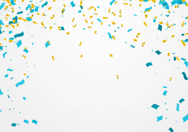 Приглашение на день рождения горизонтальное Приветствие, приглашение или флаер и фон праздника с конфетти. Вектор