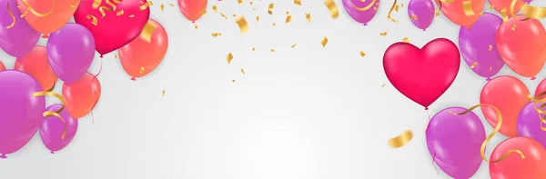 Verjaardag Achtergrond Met Kleurrijke Ballon Met Ruimte Voor Tekst — Stockvector
