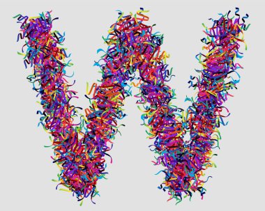 İplikten yapılmış W harfi vektör tasarımı. Benzersiz dekorasyon ve konsept fikrin için yazı tipi. pürüzsüz bir renk. En iyi tasarımınız için eşsiz ögeler; logo, yazı tipi, kurumsal kimlik, uygulama