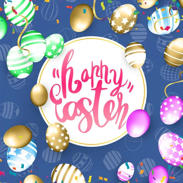 Frohe Ostern Kranz Mit Ostern Website Header Oder Banner Design — Stockvektor