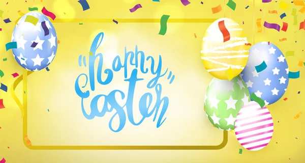 Frohe Ostern Kranz Mit Ostern Website Header Oder Banner Design — Stockvektor